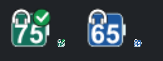 Audio output: active check mark